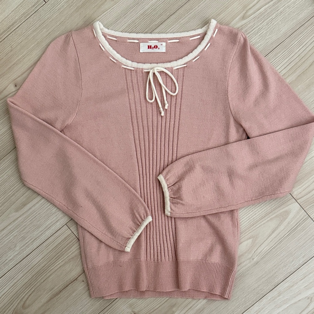 H2O Pink and White Sweater